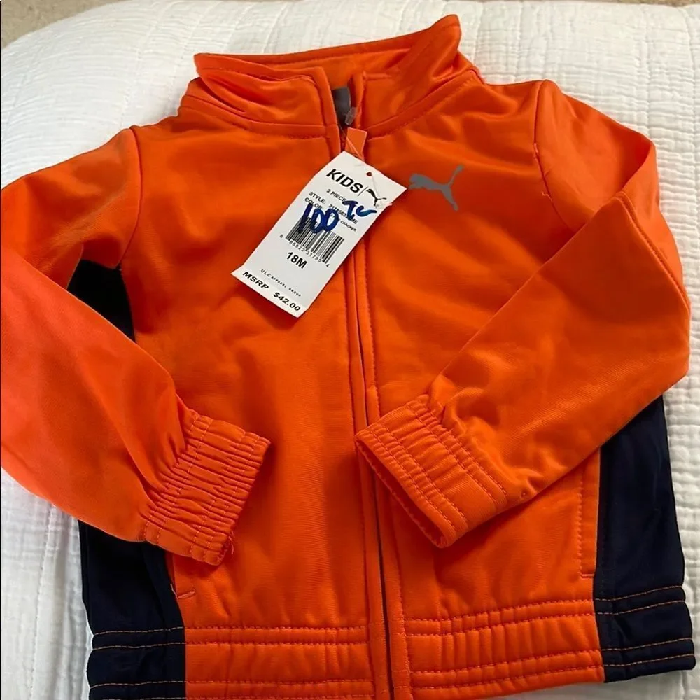 Puma Kids Orange and Black Matching Set